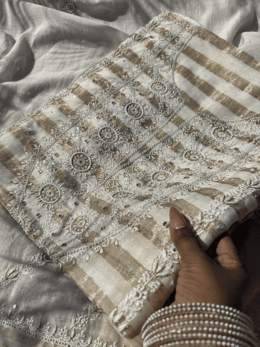 Chanderi Silk Ivory Kurta Sets