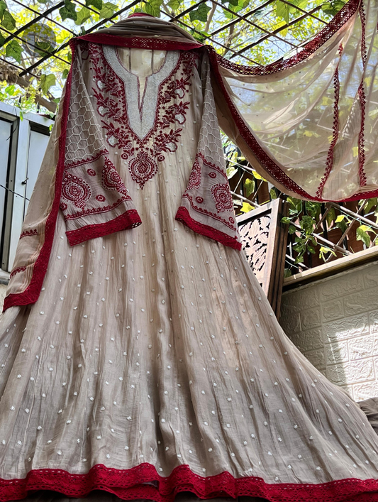 Luxe Mulmul Chikankari Festive Ensemble