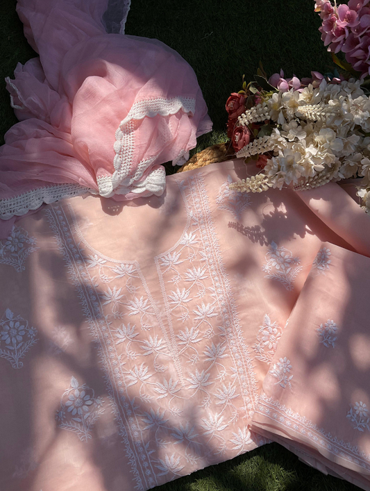 Cotton Voile 3-Piece Chikankari Set