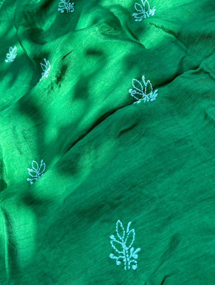 Kurta en voile de coton pur Chikankari
