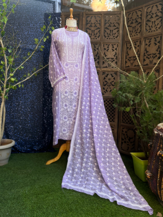 straight kurta set with heavy dupatta