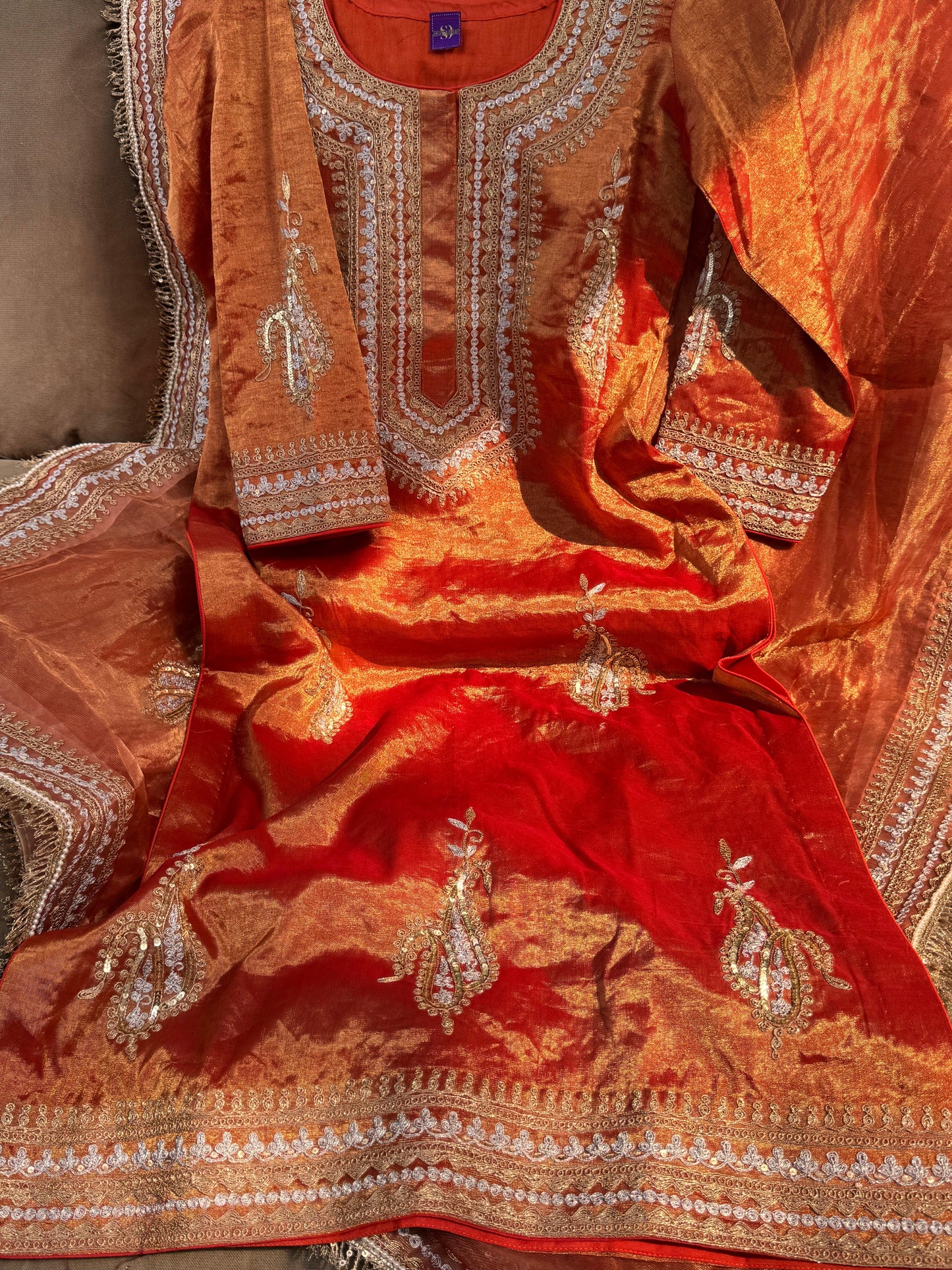 Pure Tissue Kurta Suit Set