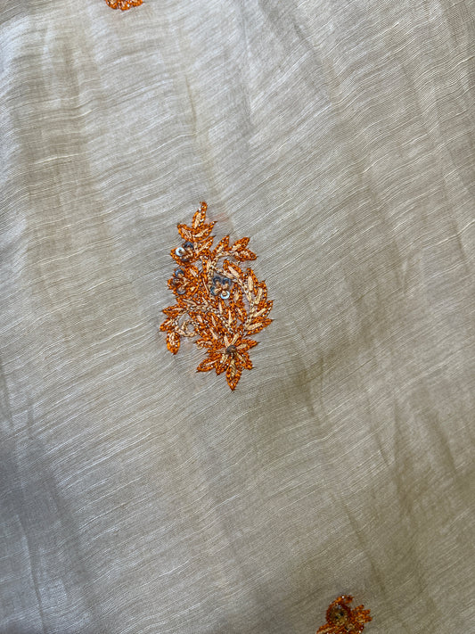 A Line Suit with Organza Dupatta