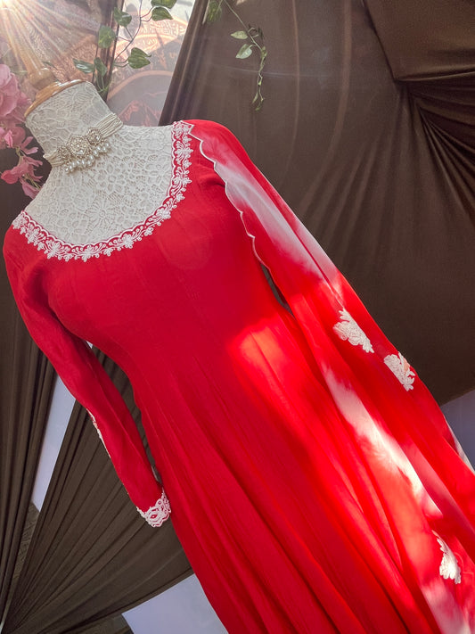 Red Mulmul Anarkali