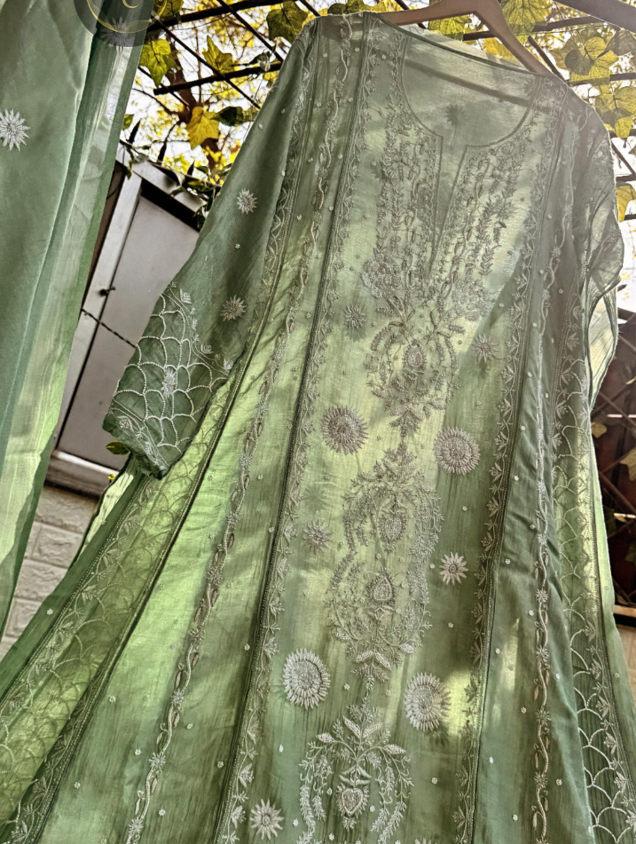 Grace in Green – Festive Mulmul Anarkali