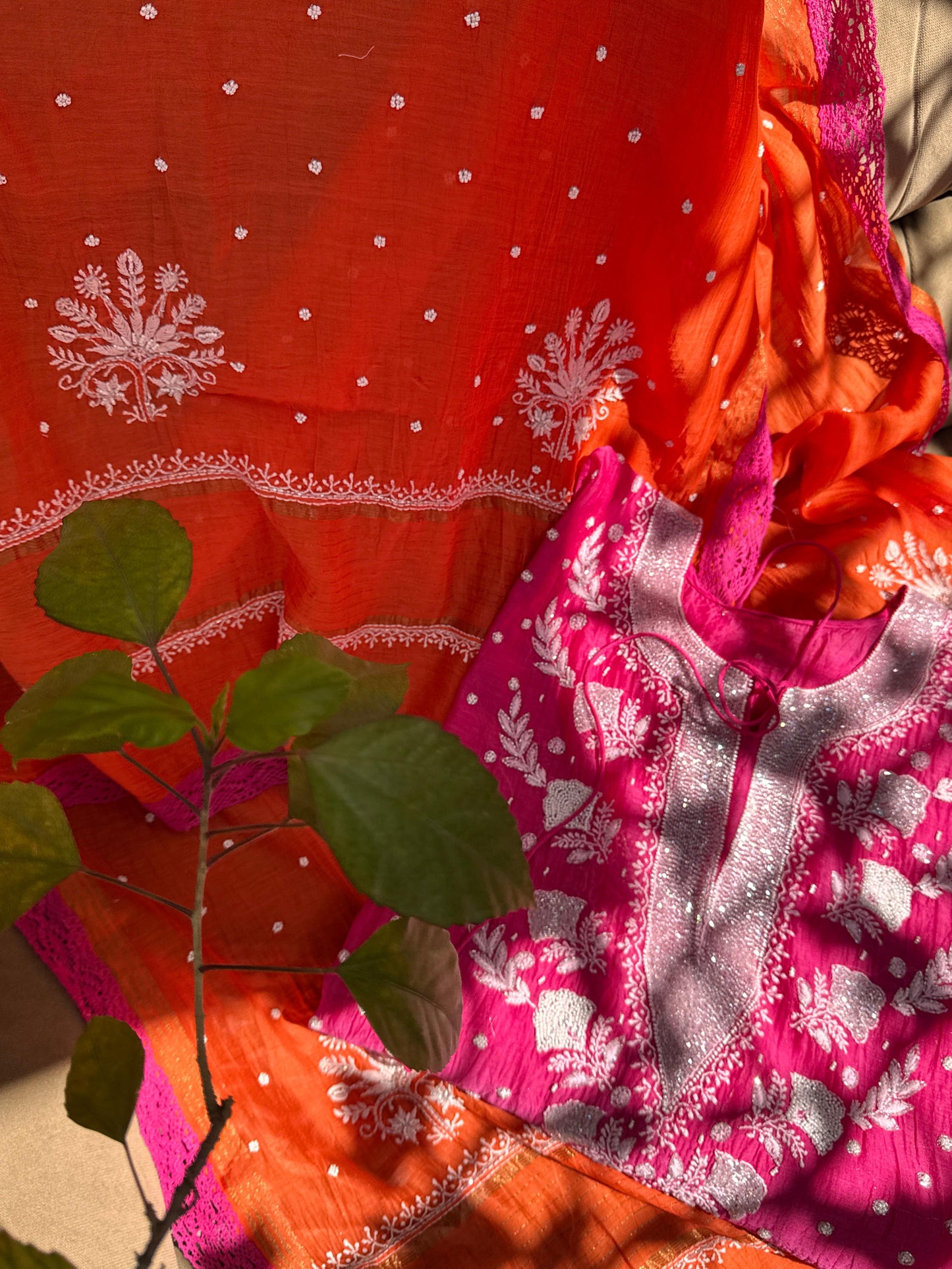 Dark Pink with Keasria hue Kurta Suit Set
