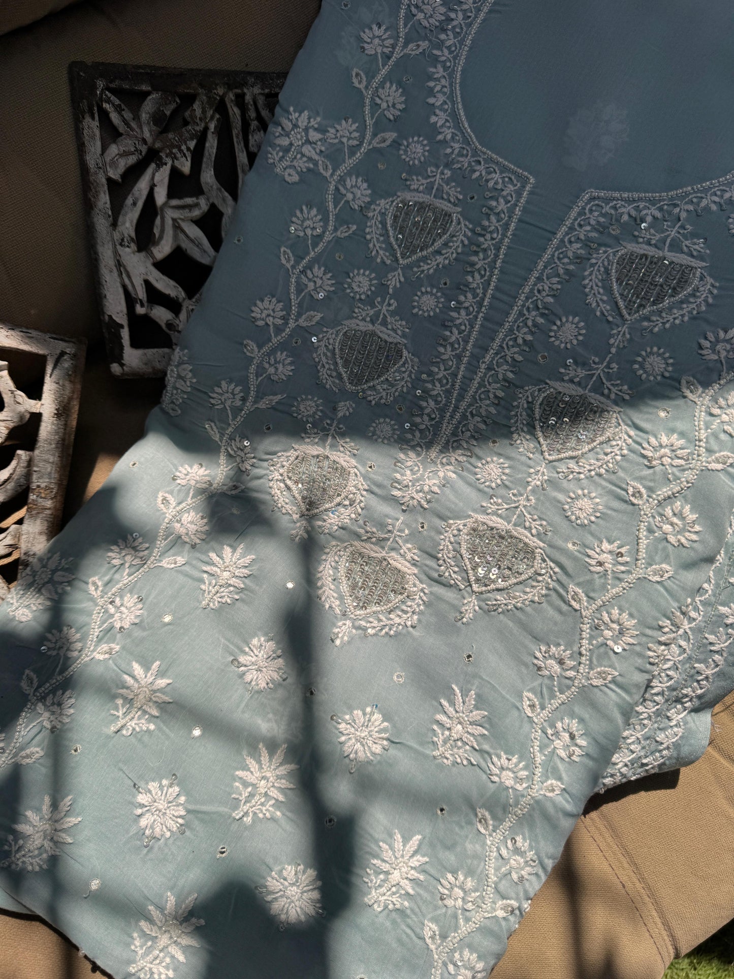 cotton kurta with Chikankri work