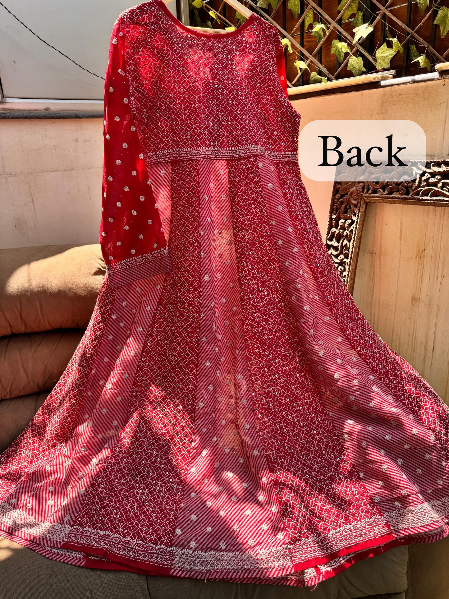 Pure Cotton Anarkali in Lehriya