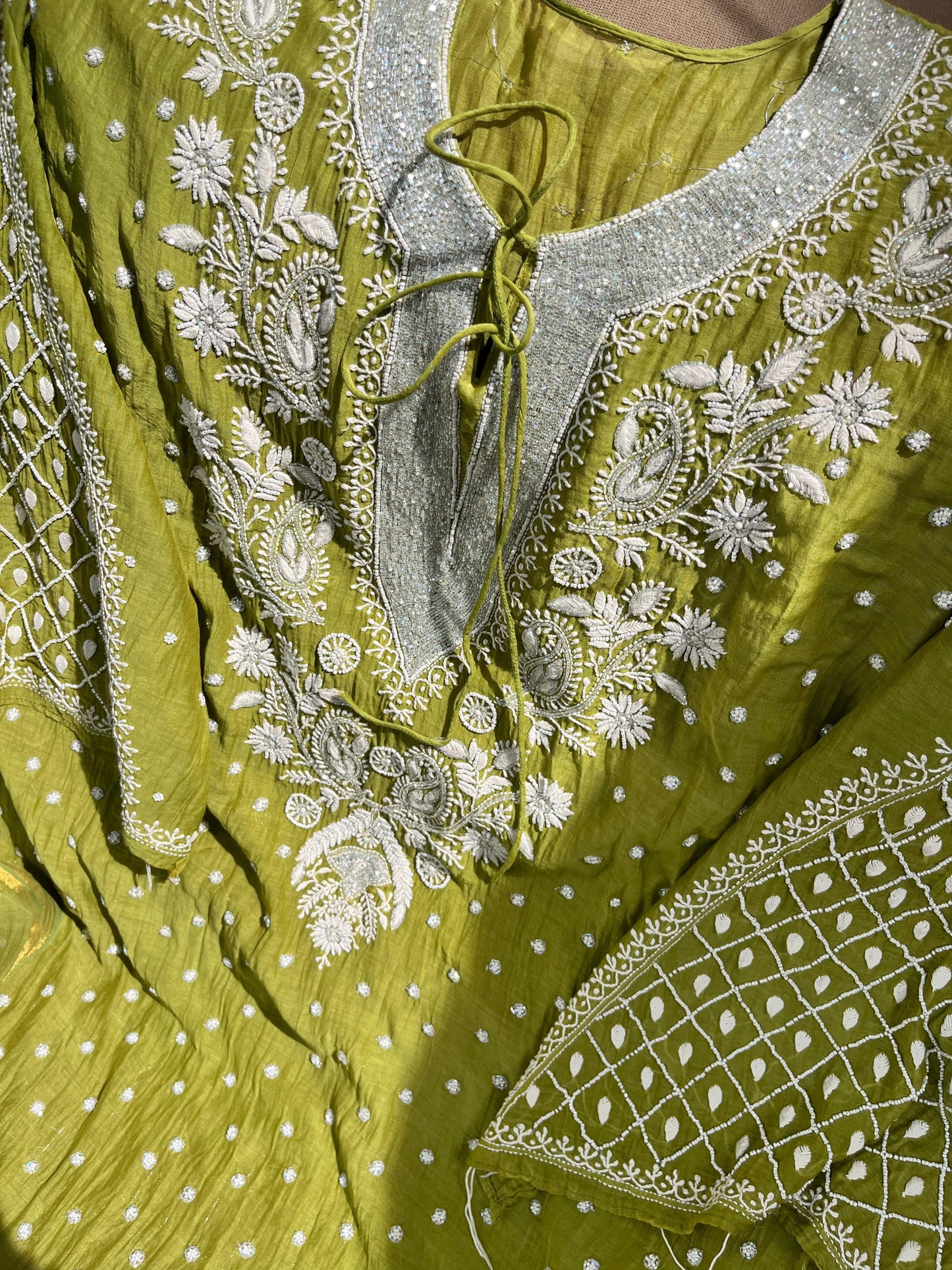 Mulmul Suit Set with Chikankari Embroidery