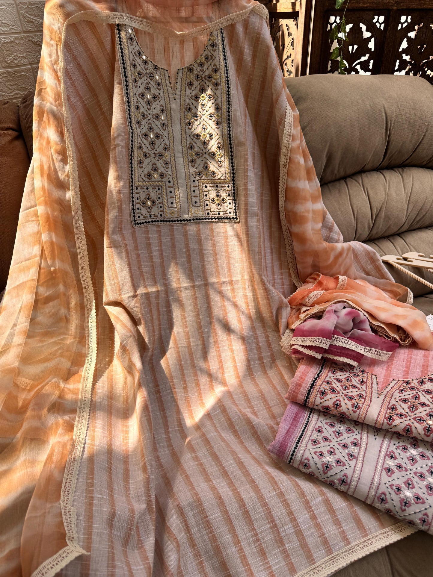 Pure Cotton Liene Stripes Kurta