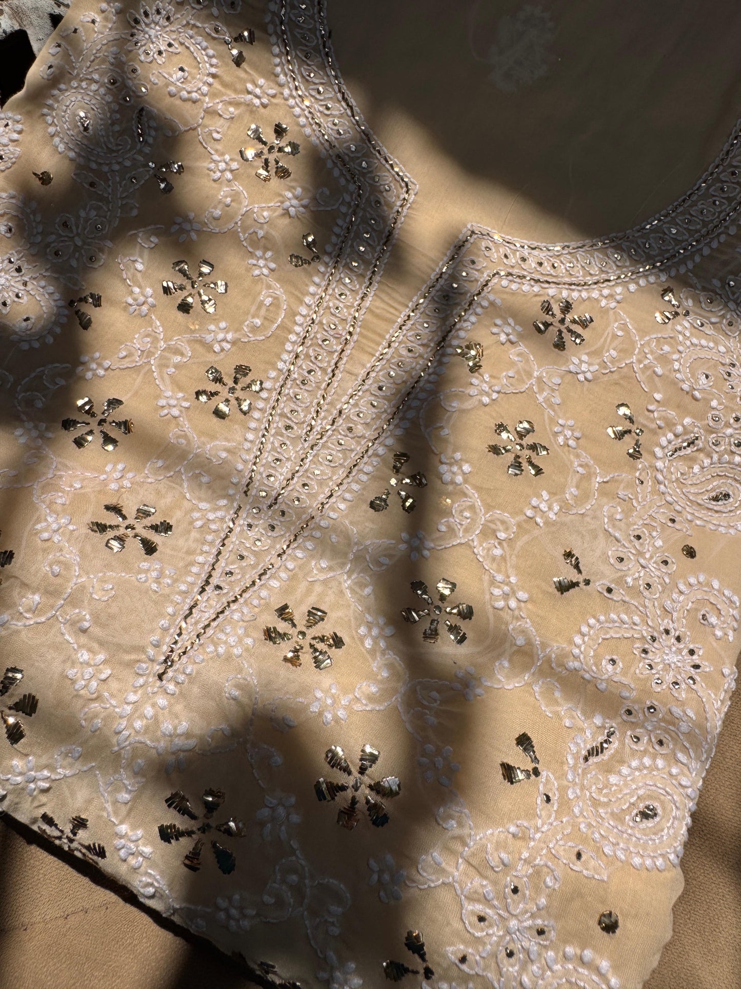 Cotton Kurta with Fine Chikankri Work