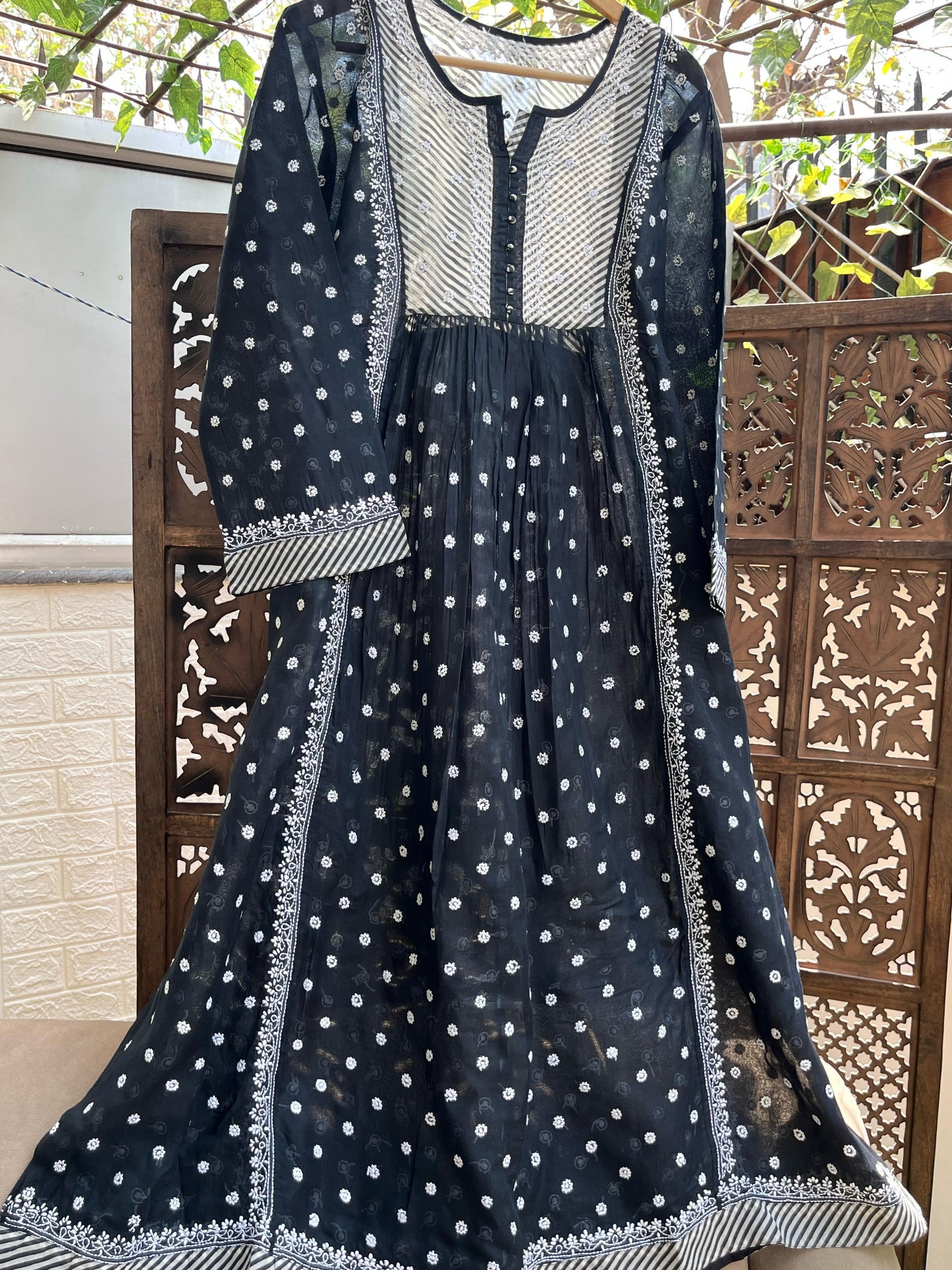 Cotton Mulmul Semi Stitched A Line kurta