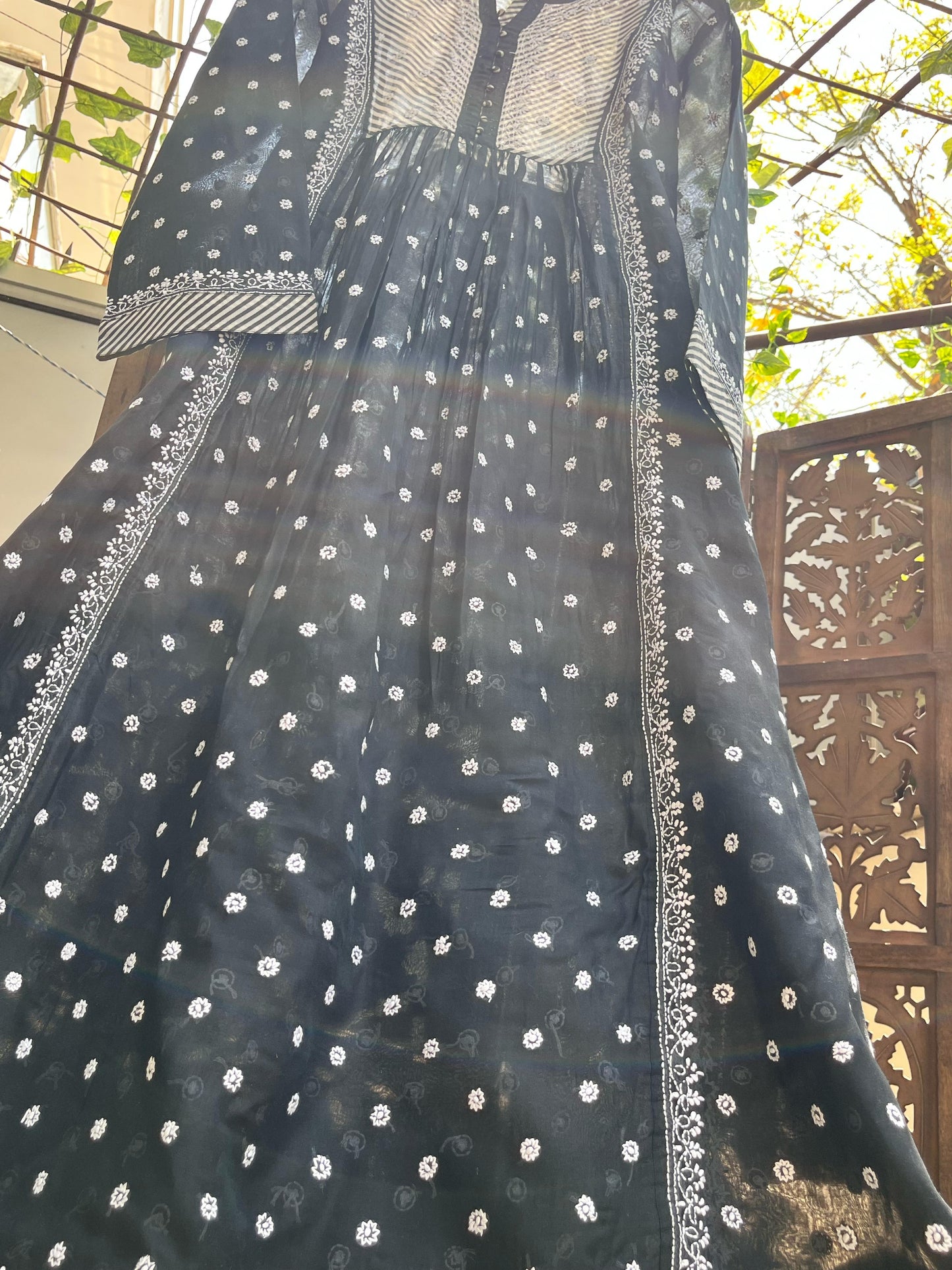 Cotton Mulmul Semi-Stitched A-Line kurta