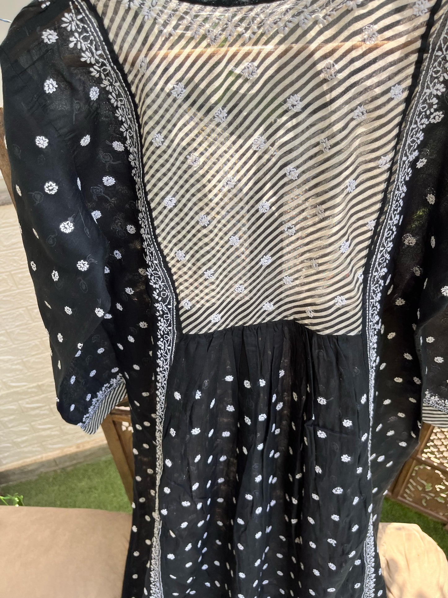 Cotton Mulmul Semi-Stitched A-Line kurta