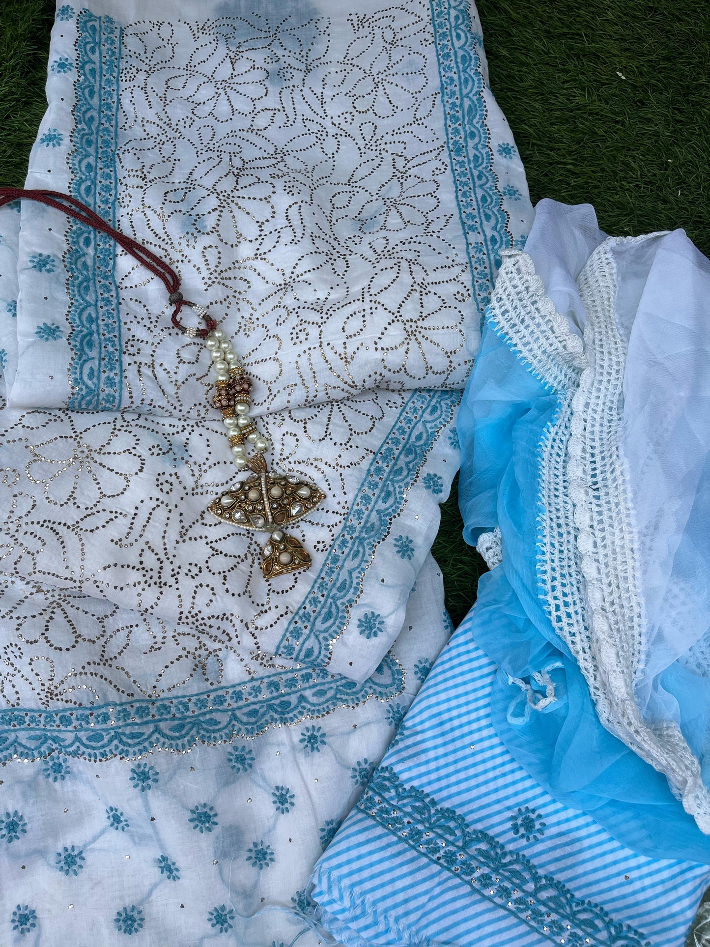 Timeless Threads Hand Embroidered Cotton Voile Set