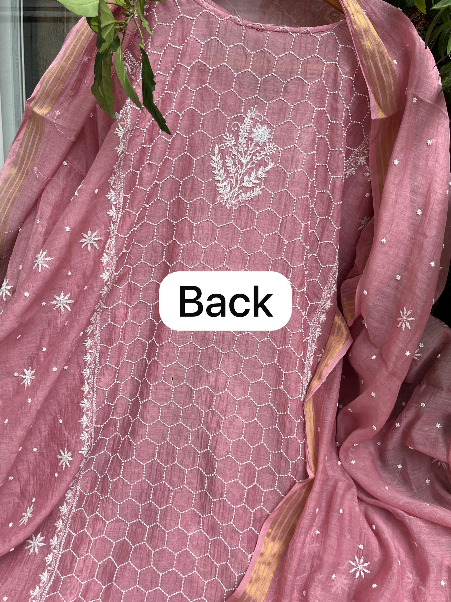 Malmal Suit Set with Cutdana & Pearl Geometric Detailing Available in Two Elegant Shades