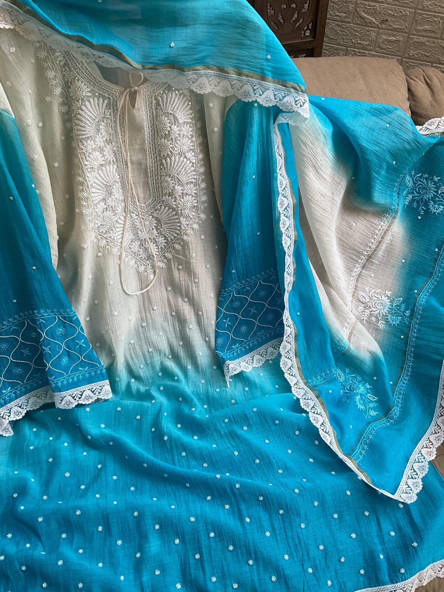 Timeless Mulmul Elegance – A Semi-Stitched Masterpiece