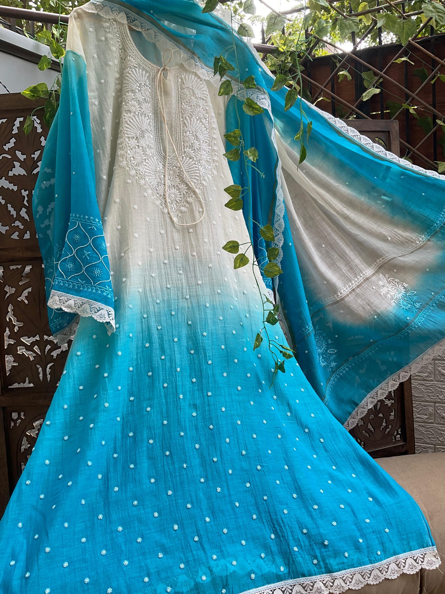 Timeless Mulmul Elegance – A Semi-Stitched Masterpiece