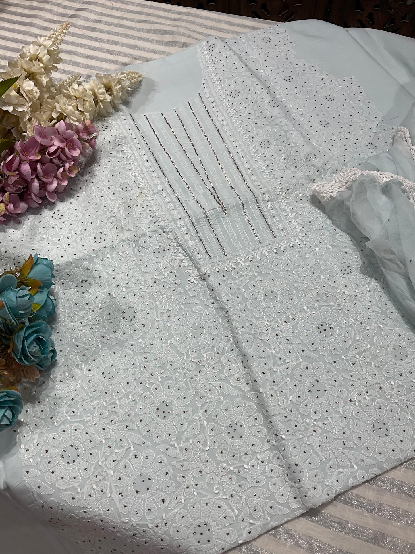 Ethereal Whites – Pure Cotton Voile Chikankari Suit Set