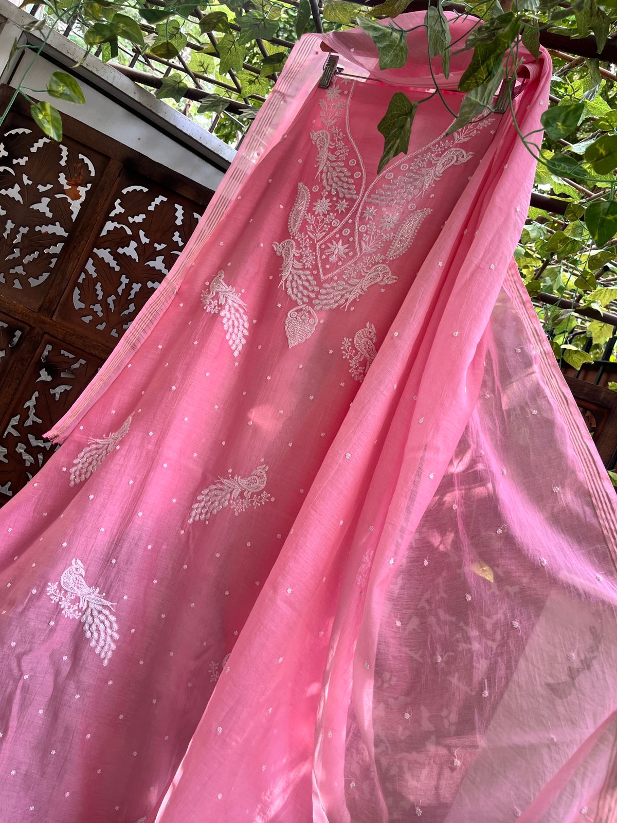 Peacocks - Mulmul Kurta Set