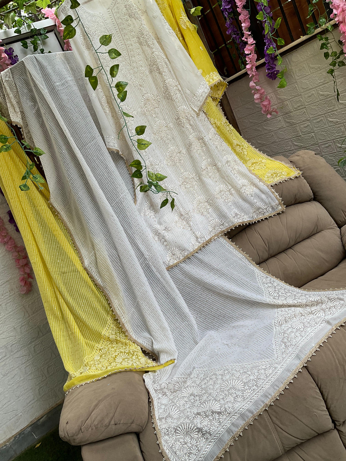 Ensemble kurta dupatta en Mulmul Chanderi