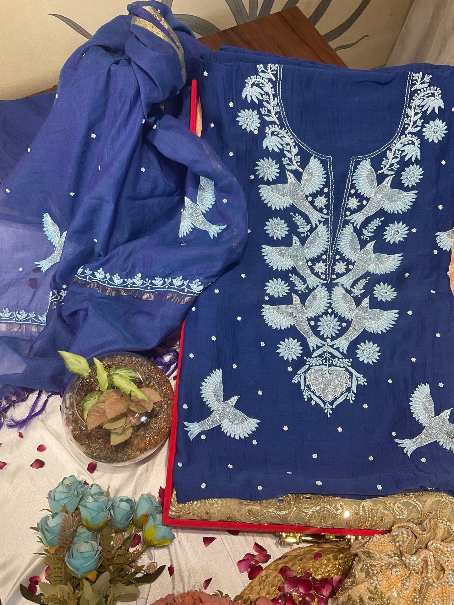 Pure Mulmul Kurta & Dupatta