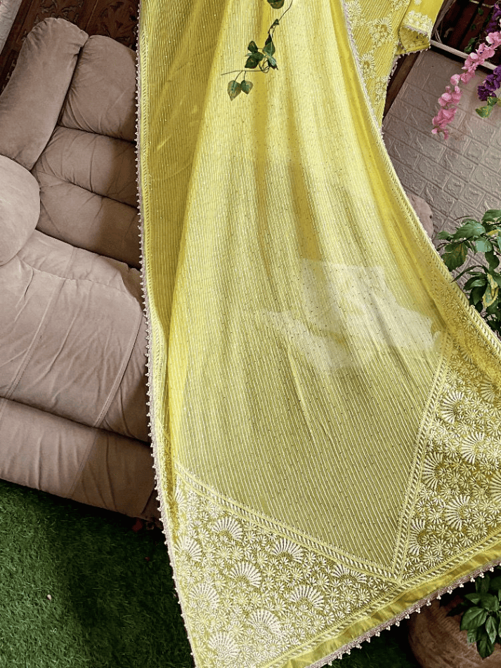 Ensemble kurta dupatta en Mulmul Chanderi