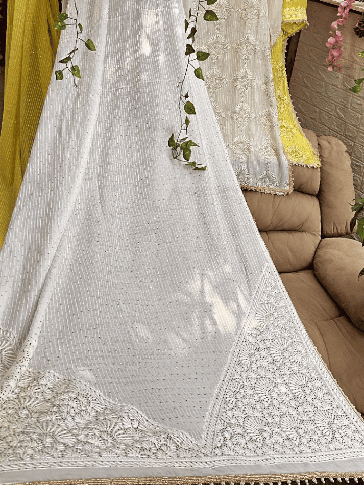 Ensemble kurta dupatta en Mulmul Chanderi