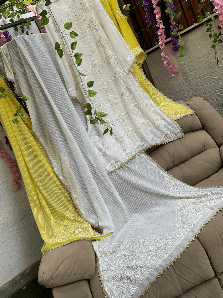 Ensemble kurta dupatta en Mulmul Chanderi