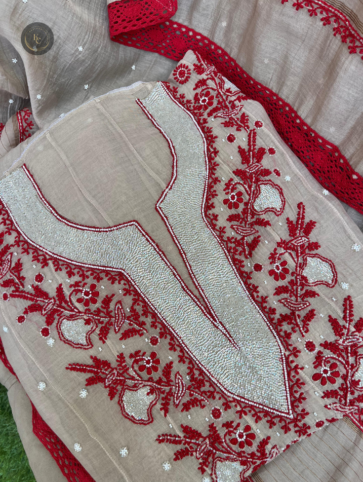 Luxe Mulmul Chikankari Festive Ensemble