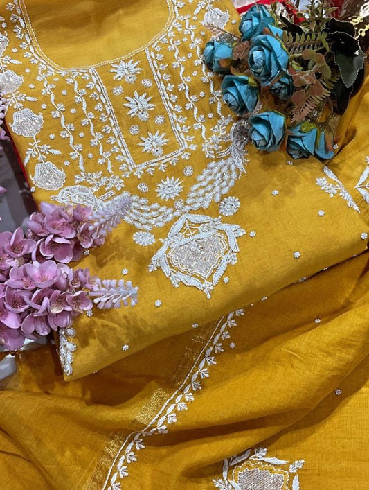 Ensemble Kurta Dupatta Mulmul Chikankari