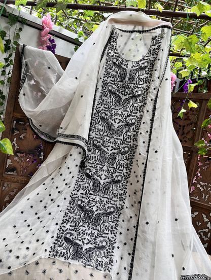 Exquisite Silk Organza Chikankari Ensemble
