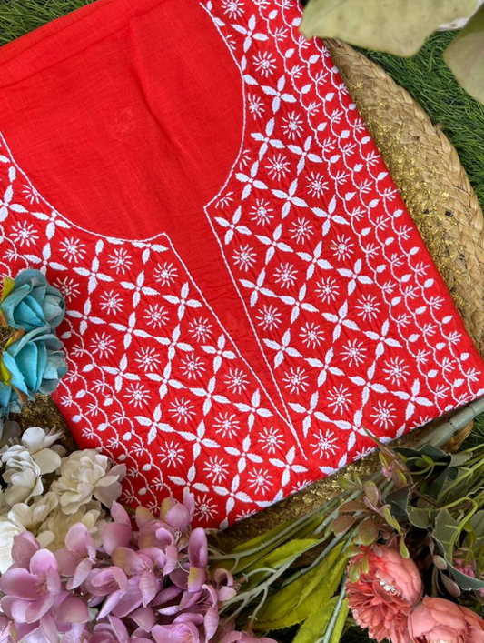 Kurta classique en voile de coton Chikankari