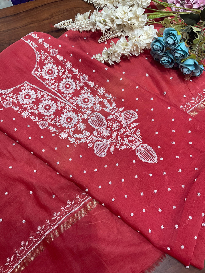 Elegant Mulmul Chikankari Ensemble