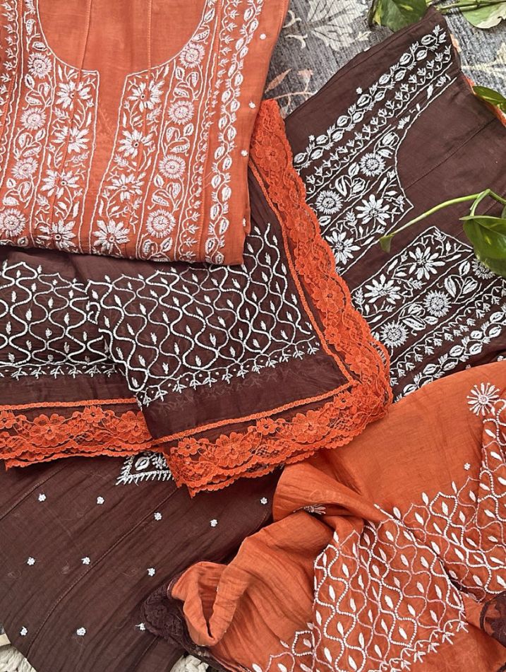 Ensemble intemporel en Chikankari de Mulmul