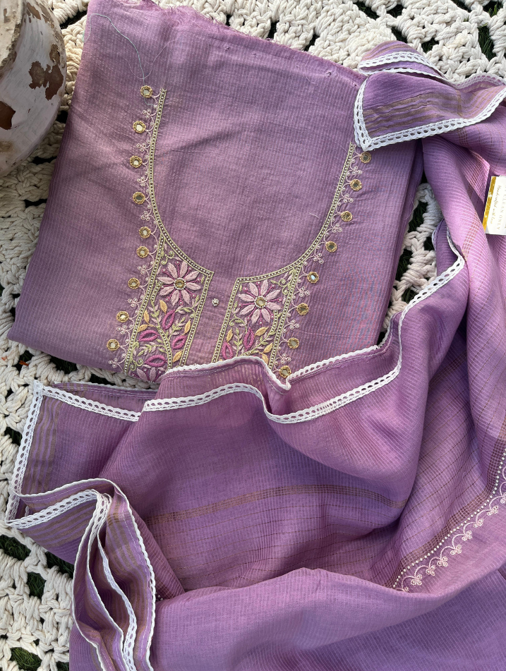 Ensemble artisanal Mulmul Maheshwari