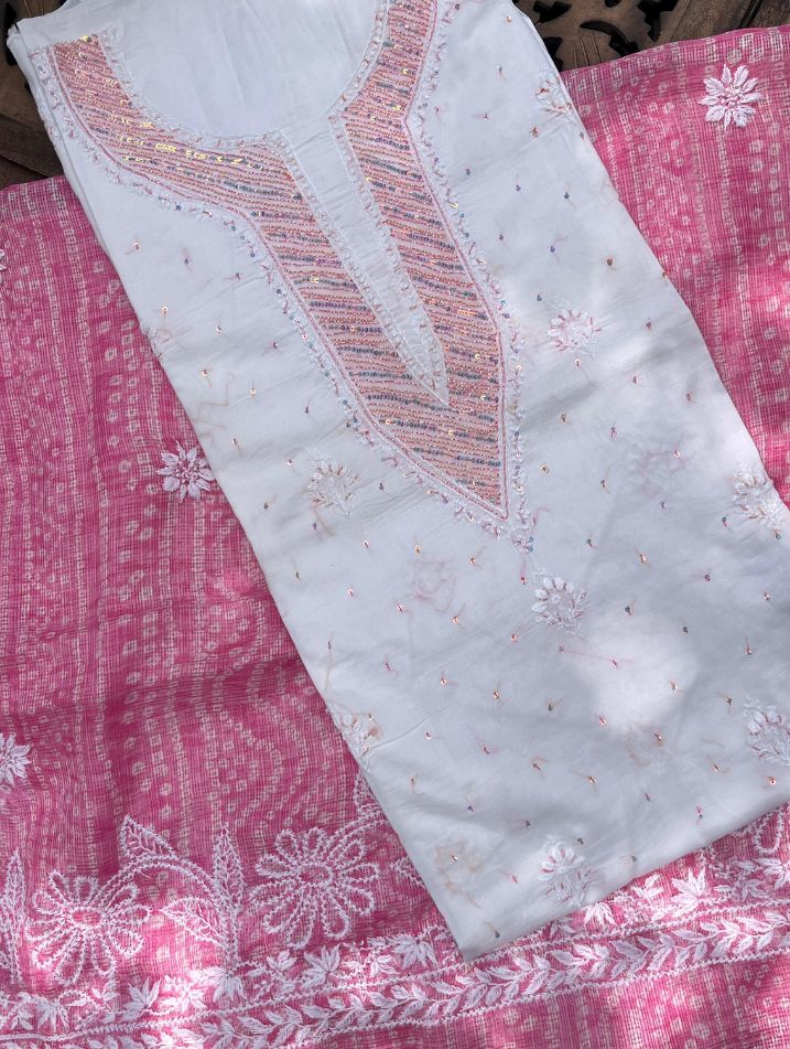 Kurta en coton avec dupatta Kota Leheriya