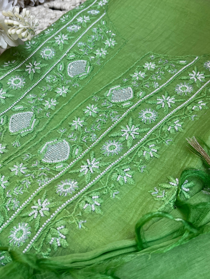 Ensemble Élégant en Mulmul Chikankari