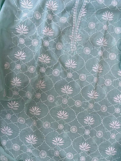 Kurta Chikankari en voile de coton élégant