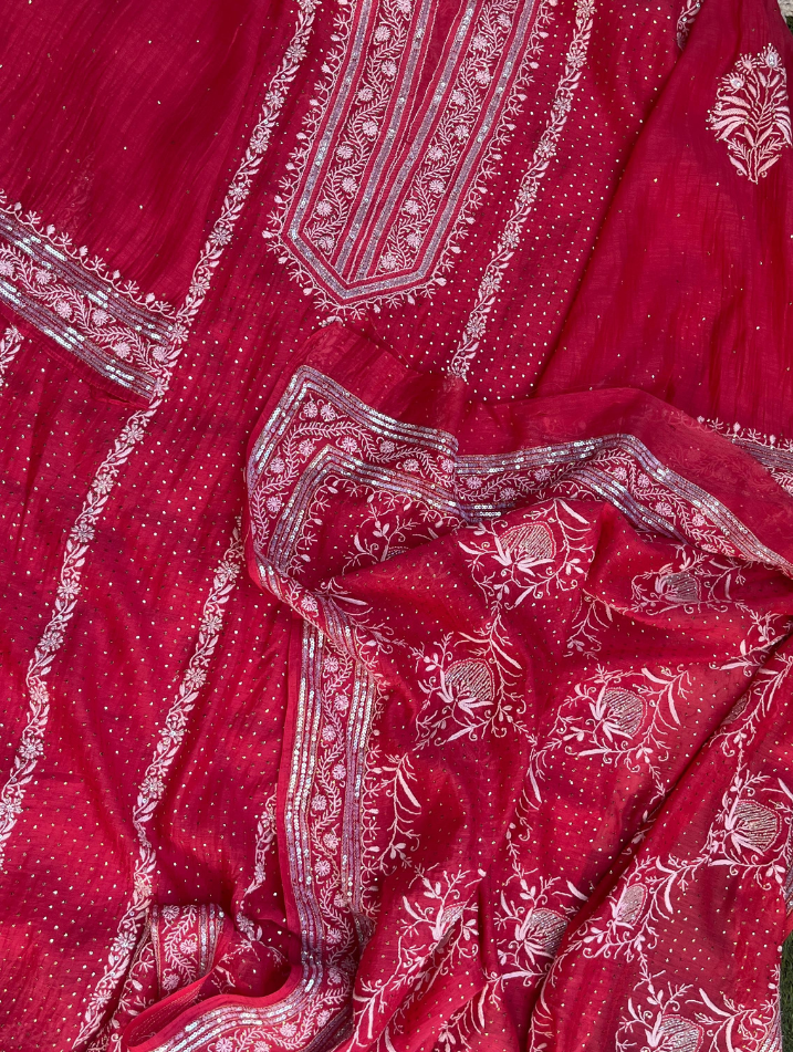 Pure Mulmul Chikankari Ensemble