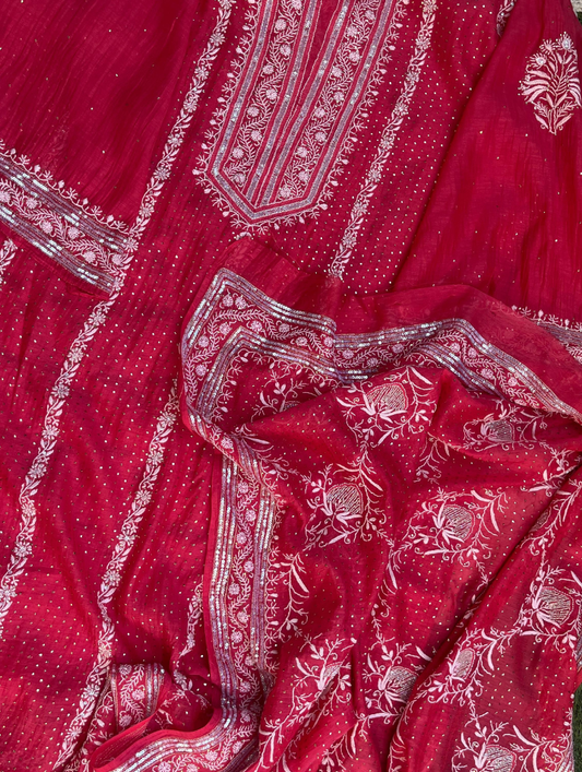 Pure Mulmul Chikankari Ensemble