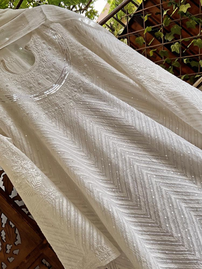 Elegant Mulmul Chanderi Ensemble