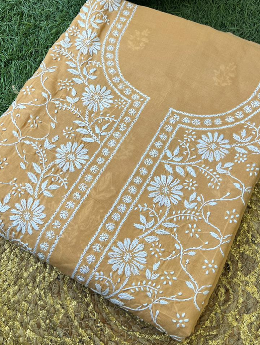 Kurta en voile de coton Chikankari