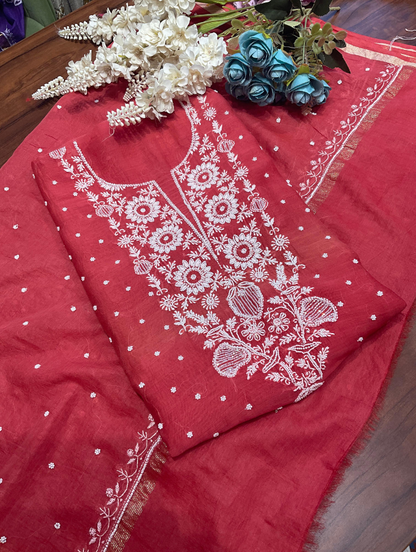 Elegant Mulmul Chikankari Ensemble