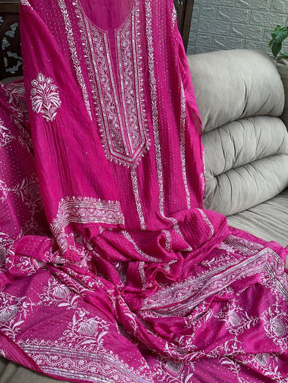 Ensemble Regal Mulmul Chikankari et Mukesh