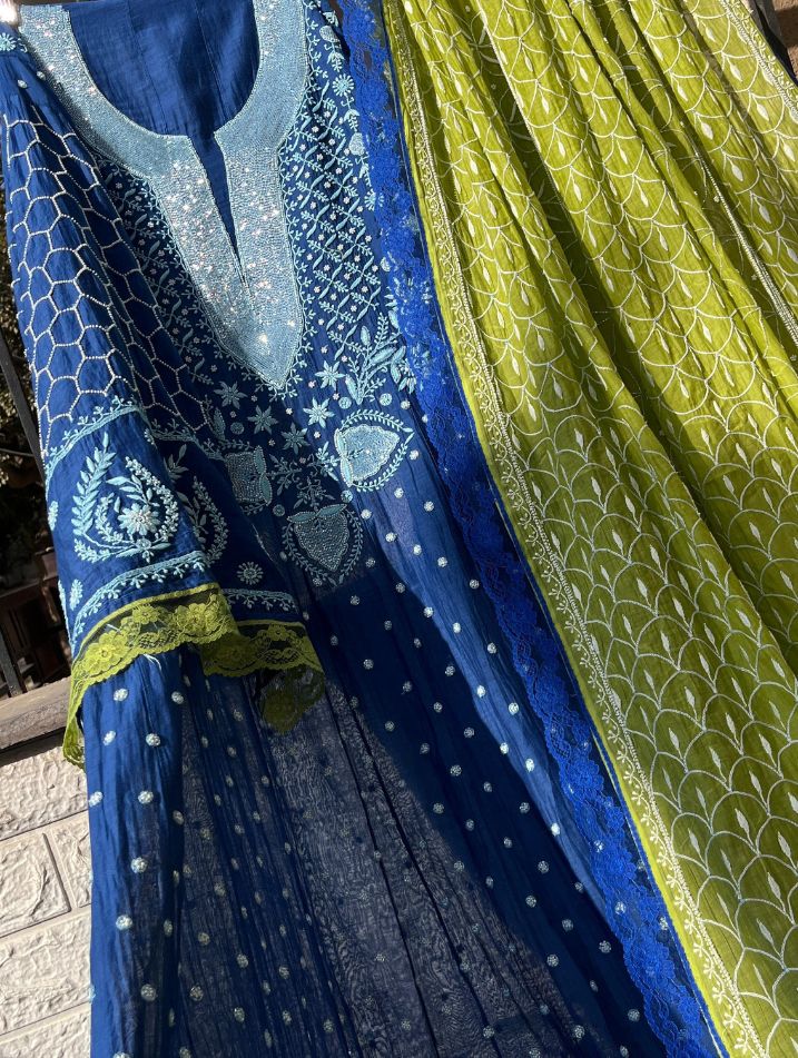 Luxe Mulmul Chikankari Set