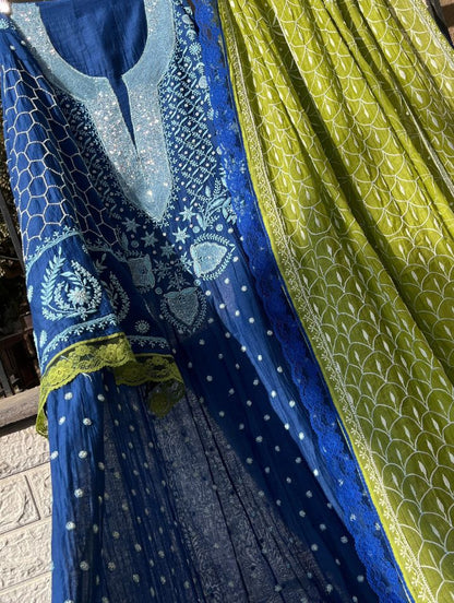 Luxe Mulmul Chikankari Set