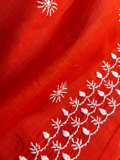 Kurta classique en voile de coton Chikankari