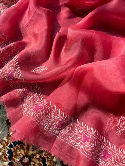 Ensemble en soie Chanderi Royal