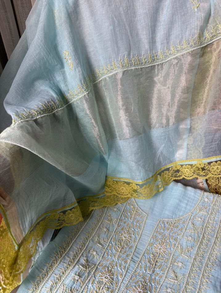 Ensemble trois pièces Breezy Mulmul Chikankari